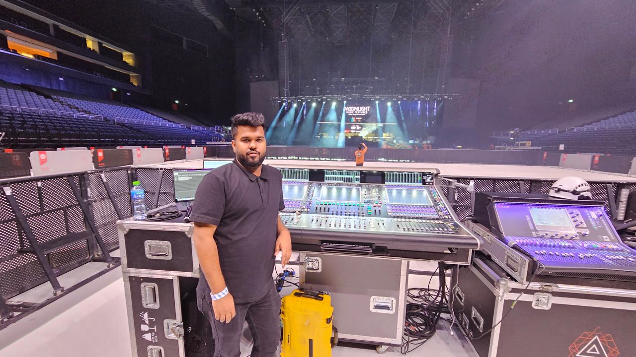 Minutes to doors — DiGiCo armed at FOH, Moonlight Music Festival, Coca-Cola Arena